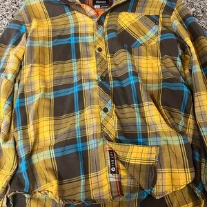 Marmot Orange and Brown Plaid Shirt